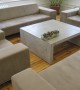 42x42 coffee table in Portland Gray in the reception area of the Cementworks advertising agency, New York